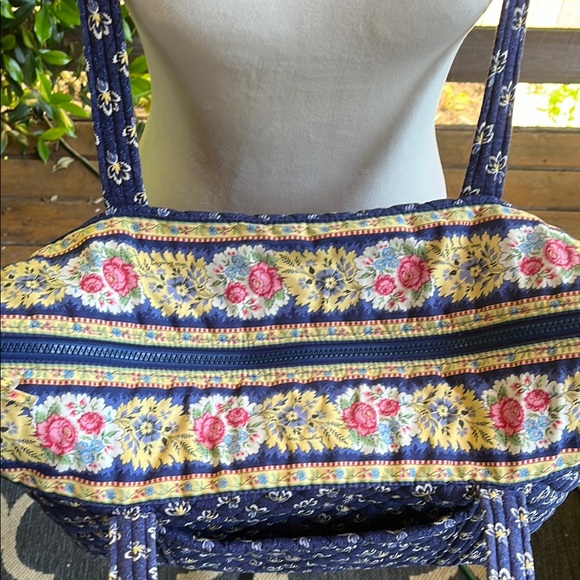 Vera Bradley Blue and Yellow Quilted Duffle with Double Shoulder Straps - Picture 5 of 11